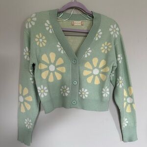 Xs Crop top cardigan under tank top combo from Altar’d State